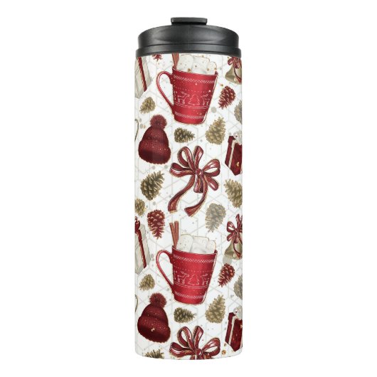 HOT CHSCHOKOLADENWOOLEN HAT ACORNS BOWS GIFTS THERMOSBECHER (Vorderseite)