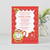Hot Coco & Cookies Cookie Swap/Exchange-Einladung Einladung (Stehend Vorderseite)