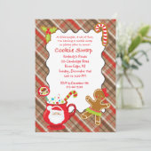Hot Coco & Cookies Cookie Swap/Exchange-Einladung Einladung (Stehend Vorderseite)