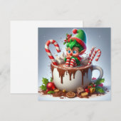 Hot Coco Flat Weihnachtskarte Feiertagskarte (Vorne/Hinten)