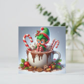 Hot Coco Flat Weihnachtskarte Feiertagskarte (Stehend Vorderseite)
