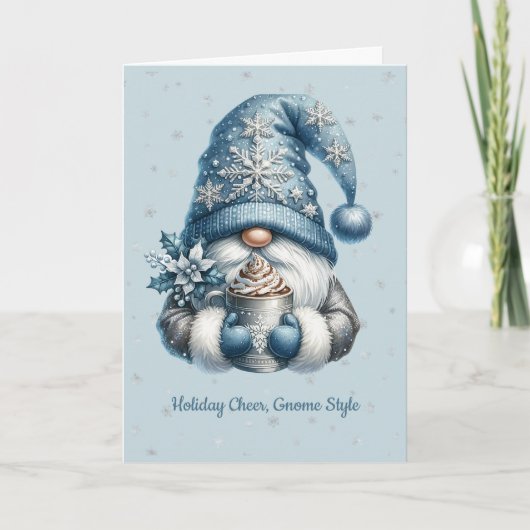 Hot Coco Gnome Feiertagskarte (Vorderseite)