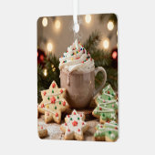 Hot Cocoa and Sugar Cookies | Christmas Ornament Aus Metall (Vorderseite links)