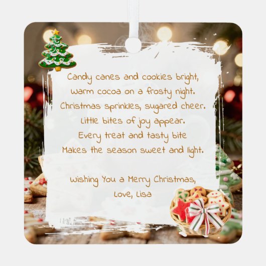 Hot Cocoa and Sugar Cookies | Christmas Ornament Aus Metall (Rückseite)