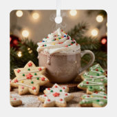 Hot Cocoa and Sugar Cookies | Christmas Ornament Aus Metall (Vorderseite)