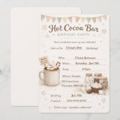 Hot Cocoa Bar Birthday Invitation Einladung (Vorne/Hinten)