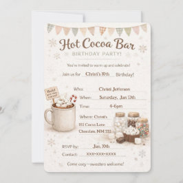 Hot Cocoa Bar Birthday Invitation Einladung