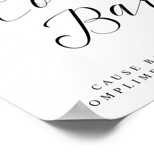 Hot Cocoa Bar Chic Brautparty oder Hochzeitszeiche Poster (Ecke)