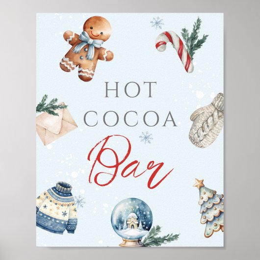 Hot Cocoa Bar Christmas Winter Erstgeburt Poster (Vorne)