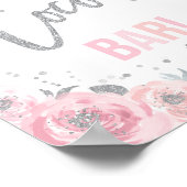 Hot Cocoa Bar Pink Winter ONEderland Party Poster (Ecke)