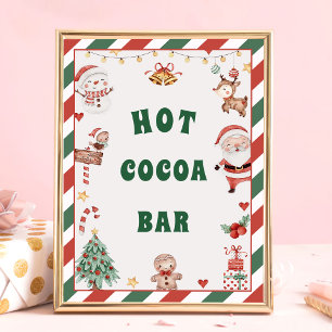 Hot Cocoa Bar Santa Weihnachts Tafelschild Poster