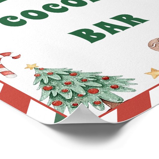 Hot Cocoa Bar Santa Weihnachts Tafelschild Poster (Ecke)