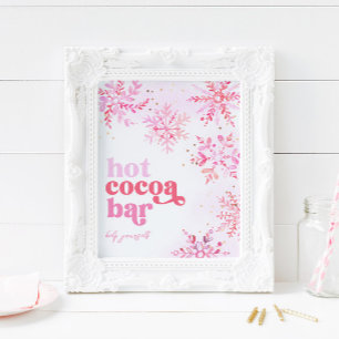 Hot Cocoa Bar Sign Pink Hot Cococoa Zeichen Poster