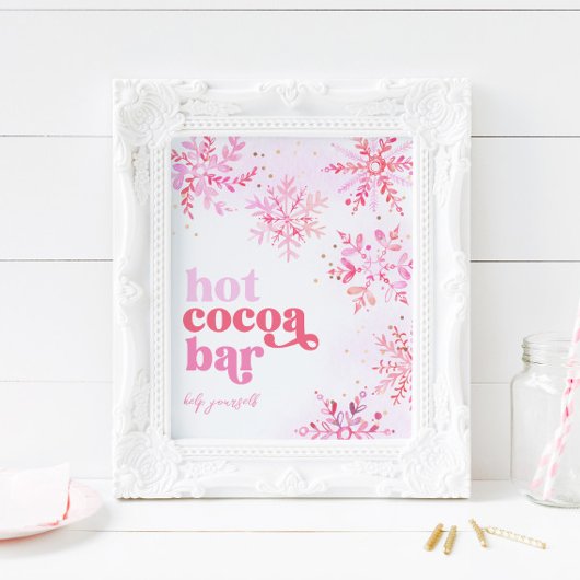 Hot Cocoa Bar Sign | Pink Hot Cococoa Zeichen Poster