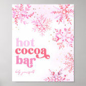 Hot Cocoa Bar Sign | Pink Hot Cococoa Zeichen Poster (Vorne)