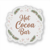 Hot Cocoa Bar Station Rustic Christmas Aufkleber (Vorderseite)