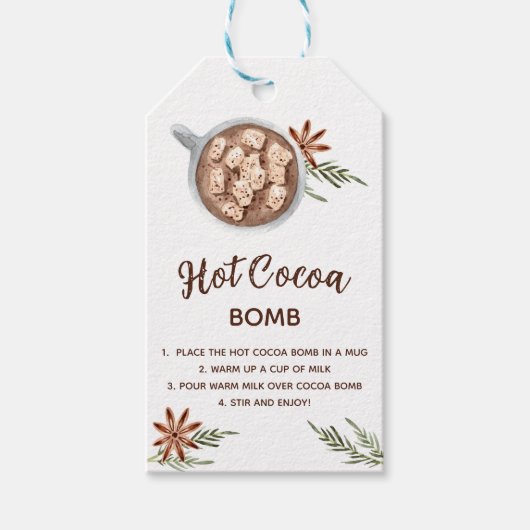 Hot Cocoa Bomb Dusche Gefallen Geschenkanhänger (Vorderseite)
