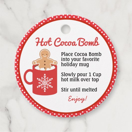 Hot Cocoa Bomb Gefälliges Tags Geschenkanhänger (Vorderseite)
