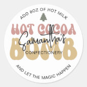 Hot Cocoa Bomb Instructions Holiday Festive Retro Runder Aufkleber (Vorderseite)