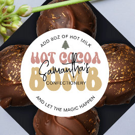 Hot Cocoa Bomb Instructions Holiday Festive Retro Runder Aufkleber