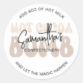 Hot Cocoa Bomb Instructions Trendy Beige Retro Runder Aufkleber (Vorderseite)