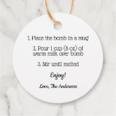 Hot Cocoa Bomb Tag Geschenkanhänger (Rückseite)
