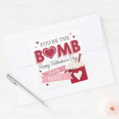 Hot Cocoa Bomb Valentinstag Quadratischer Aufkleber (Umschlag)