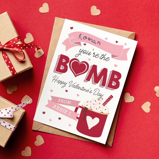 Hot-Cocoa-Bombe-Klassenzimmer-Valentinstag-Karte Einladung