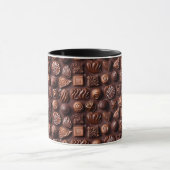 Hot Cocoa Chocoholic Funny Humor Modern Brown Tasse (Zentrum)