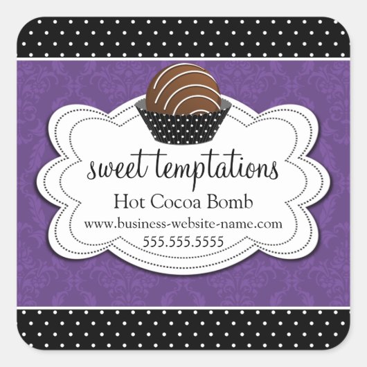 Hot Cocoa Chocolate Bomb Square Sticker (Vorderseite)