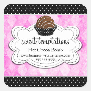 Hot Cocoa Chocolate Bomb Square Sticker