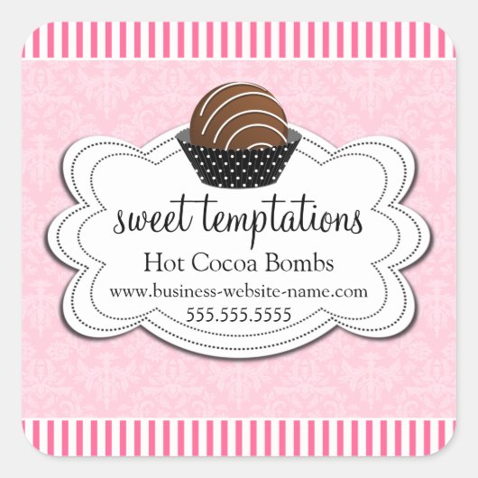 Hot Cocoa Chocolate Bombs Square Sticker (Vorderseite)