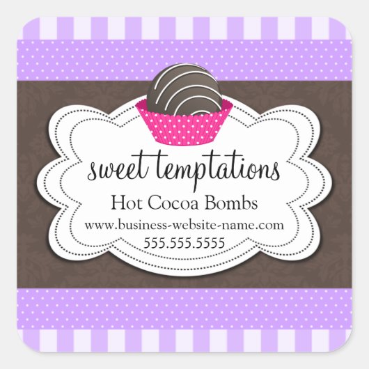 Hot Cocoa Chocolate Bombs Square Sticker (Vorderseite)