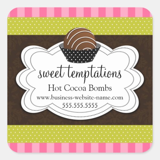 Hot Cocoa Chocolate Bombs Square Sticker (Vorderseite)