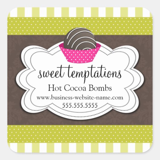 Hot Cocoa Chocolate Bombs Square Sticker (Vorderseite)