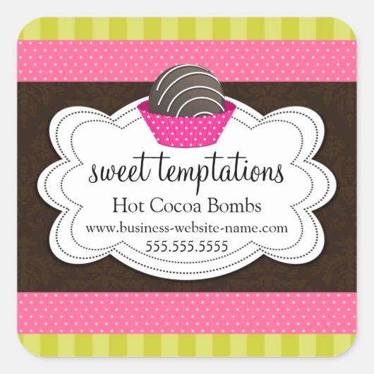 Hot Cocoa Chocolate Bombs Square Sticker (Vorderseite)