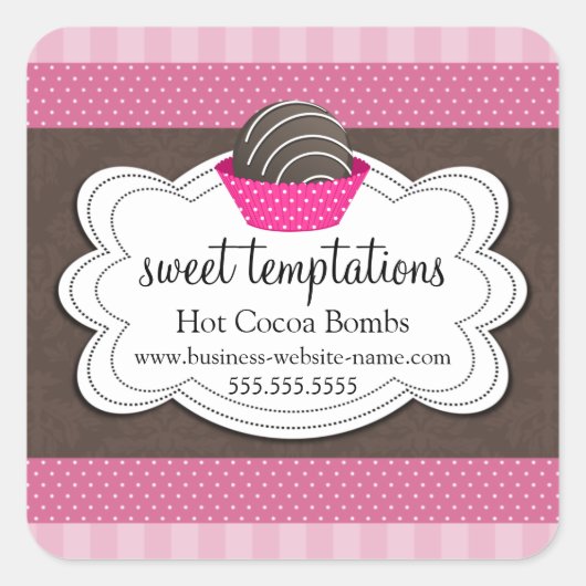 Hot Cocoa Chocolate Bombs Square Sticker (Vorderseite)