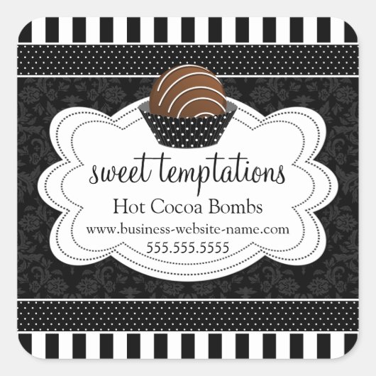 Hot Cocoa Chocolate Bombs Square Sticker (Vorderseite)