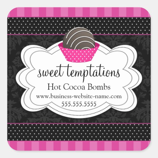 Hot Cocoa Chocolate Bombs Square Sticker (Vorderseite)