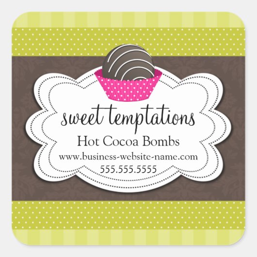 Hot Cocoa Chocolate Bombs Square Sticker (Vorderseite)