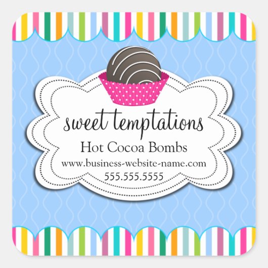 Hot Cocoa Chocolate Bombs Square Sticker (Vorderseite)