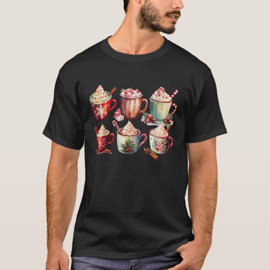 Hot Cocoa Christmas Cup Hot Chocolate Candy Cane X T-Shirt (Vorderseite)