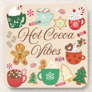 Hot Cocoa Christmas Vibes Getränkeuntersetzer