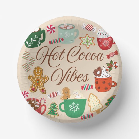 Hot Cocoa Christmas Vibes Pappteller (Vorderseite)