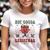 Hot Cocoa Christmas Vibes Retro Holiday Tri-Blend Shirt