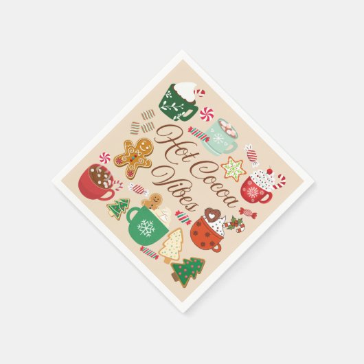 Hot Cocoa Christmas Vibes Serviette (Ecke)