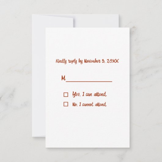 Hot Cocoa & Conversation UAWG Response Card RSVP Karte (Rückseite)