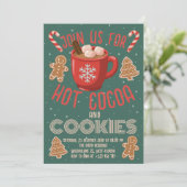 Hot Cocoa & Cookies Holiday Invitation | Christmas Einladung (Stehend Vorderseite)