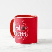 Hot Cocoa Elegante White Script Weihnachten Tasse (Vorderseite Links)