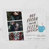 Hot Cocoa Fuzzy Socks Foto Weihnachten (Vorne/Hinten)